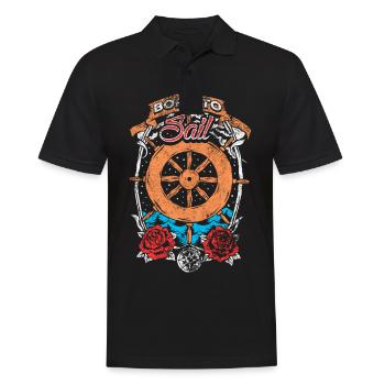 Seafaring Sailing Compass Sea Shipping Lake - Men's Polo Shirt - black - Front - Kai (181cm)