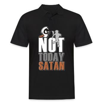 Not Today Satan jogging running gift - Men's Polo Shirt - black - Front - Kai (181cm)