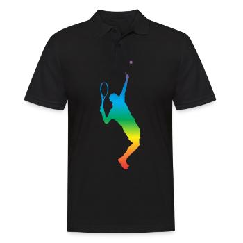Tennis - Männer Poloshirt - Schwarz - Vorne - Kai (181cm)