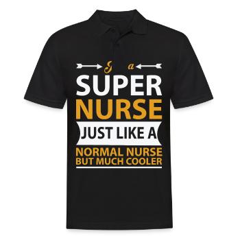 Infirmière drôle drôle cadeau super cool - Polo Homme - noir - Devant - Kai (181cm)
