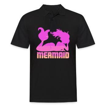 Meerjungfrau Seejungfrau Nixe Märchen - Männer Poloshirt - Schwarz - Vorne - Kai (181cm)