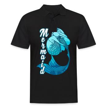 Meerjungfrau Seejungfrau Nixe Märchen - Männer Poloshirt - Schwarz - Vorne - Kai (181cm)