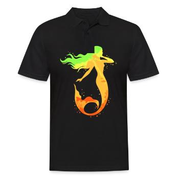 Meerjungfrau Seejungfrau Nixe Märchen - Männer Poloshirt - Schwarz - Vorne - Kai (181cm)