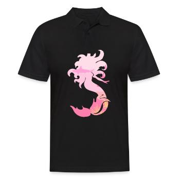 Meerjungfrau Seejungfrau Nixe Märchen - Männer Poloshirt - Schwarz - Vorne - Kai (181cm)