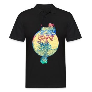 Meerjungfrau Seejungfrau Nixe Märchen - Männer Poloshirt - Schwarz - Vorne - Kai (181cm)