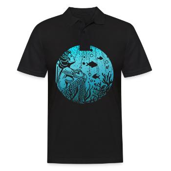 Meerjungfrau Seejungfrau Nixe Märchen - Männer Poloshirt - Schwarz - Vorne - Kai (181cm)
