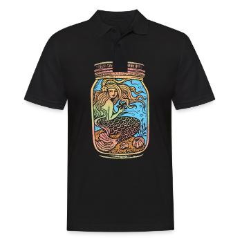 Meerjungfrau Seejungfrau Nixe Märchen - Männer Poloshirt - Schwarz - Vorne - Kai (181cm)