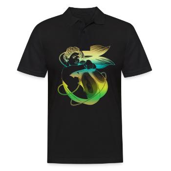 Meerjungfrau Seejungfrau Nixe Märchen - Männer Poloshirt - Schwarz - Vorne - Kai (181cm)