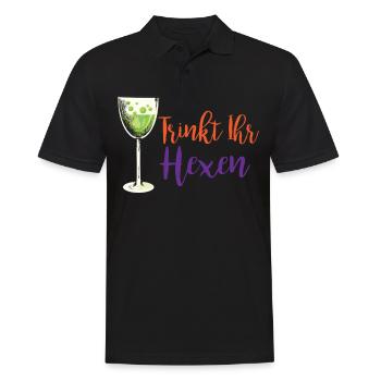Cooles Halloween Hexe Geschenk Trinkt Ihr Hexen - Männer Poloshirt - Schwarz - Vorne - Kai (181cm)