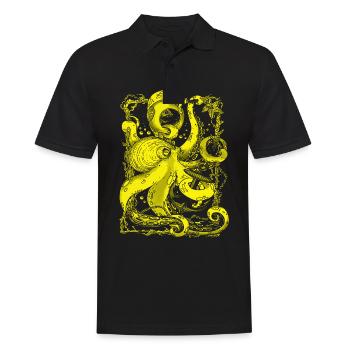 Tintenfisch Oktopus Krake unter Wasser Meer - Männer Poloshirt - Schwarz - Vorne - Kai (181cm)