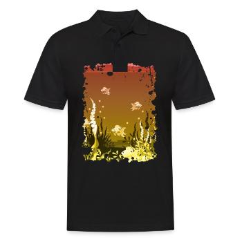 sous-marin aquarium mer océan lac corail - Polo Homme - noir - Devant - Kai (181cm)
