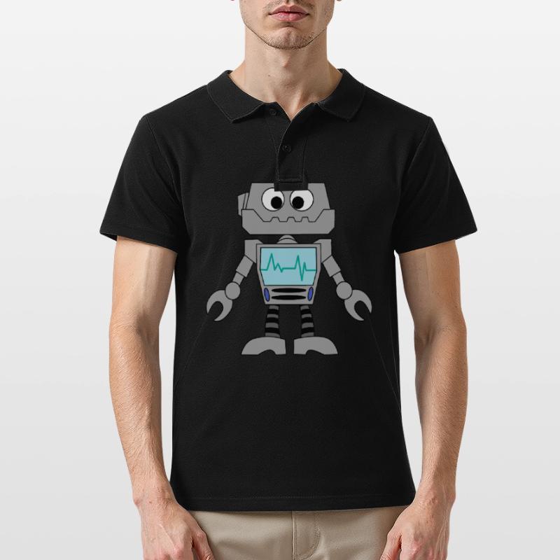 Roboter Technik Computer Elektronik Geschenkidee Männer Poloshirt