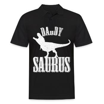 Idée Cadeau Papa Saurus - Polo Homme - noir - Devant - Kai (181cm)