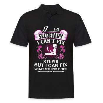 Sekretärin - Assistentin - Männer Poloshirt - Schwarz - Vorne - Kai (181cm)