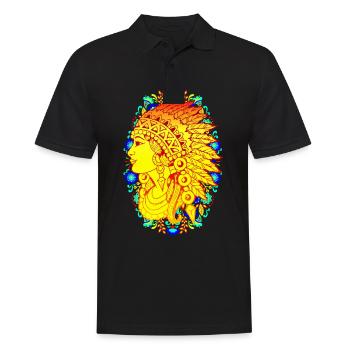 Native American Feather Native America - Men's Polo Shirt - black - Front - Kai (181cm)