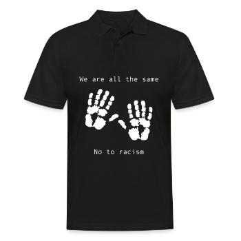 Contre la loi, les nazis, le racisme. Pour la démocratie - Polo Homme - noir - Devant - Kai (181cm)