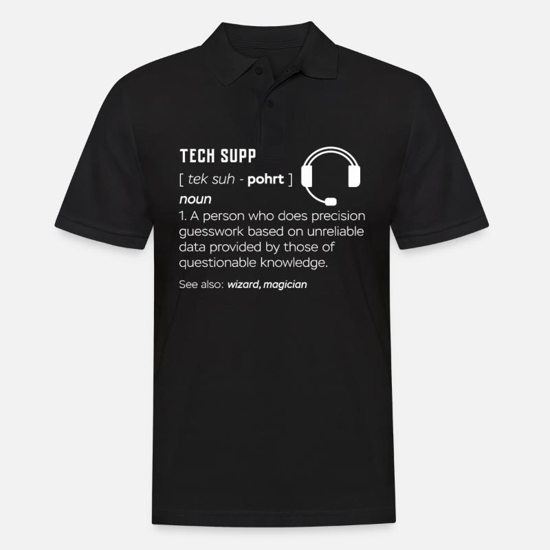TECH SUPPORT - Men's Polo Shirt - black