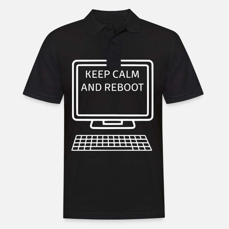 Computer Neustart - Männer Poloshirt - Schwarz