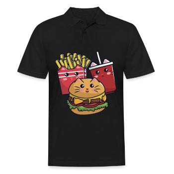 Cats as fast food - Men's Polo Shirt - black - Front - Kai (181cm)