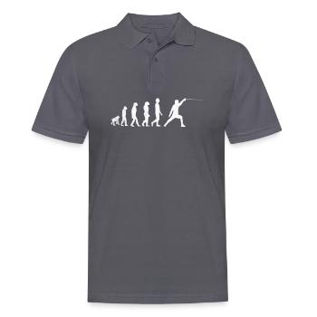 Fechten Evolution des Fechtens Geschenk - Männer Poloshirt - Anthrazit - Vorne - Nico (186cm)
