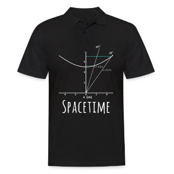 Physik Spacetime lustiges Nerd Shirt - Männer Poloshirt - Schwarz - Vorne - Kai (181cm)