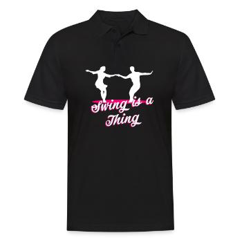 Danse Danse Danseur Swing Danse couple rock and roll - Polo Homme - noir - Devant - Kai (181cm)