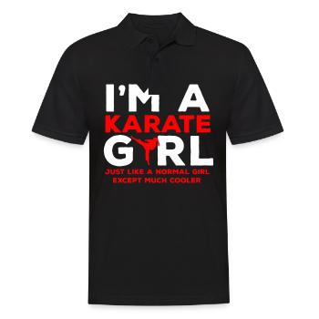 Fille de karaté combattant arts martiaux sport asie - Polo Homme - noir - Devant - Kai (181cm)