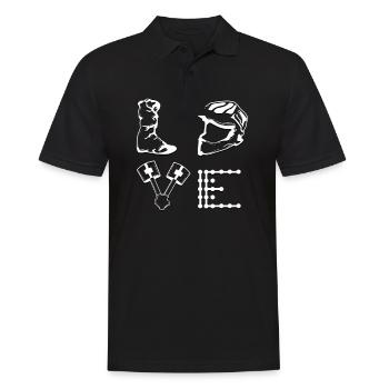 Motocross Motorcycle Love Motorcycle Helmet Gift Idea - Men's Polo Shirt - black - Front - Kai (181cm)