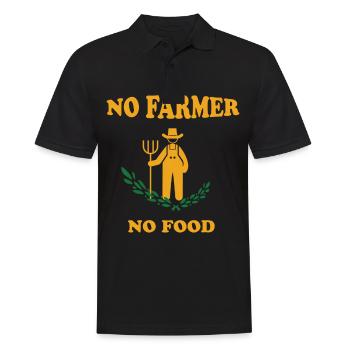 Bauer - Landwirt - Farmer - Männer Poloshirt - Schwarz - Vorne - Kai (181cm)