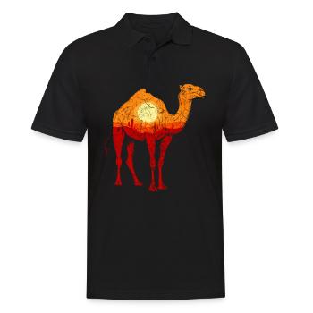 Wüste Kamel Sahara Arabien Savanne Orient Vintage - Männer Poloshirt - Schwarz - Vorne - Kai (181cm)