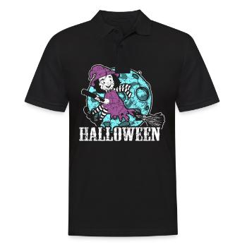 Halloween Happy Halloween Kostüm Geist Hexe - Männer Poloshirt - Schwarz - Vorne - Kai (181cm)
