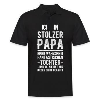 papa fier fille fantastique cadeau père - Polo Homme - noir - Devant - Kai (181cm)