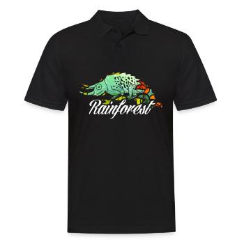 Chameleon rainforest tropics environmental protection jungle - Men's Polo Shirt - black - Front - Kai (181cm)