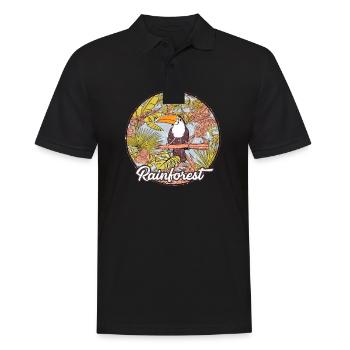 Pelican jungle rainforest tropics environmental protection - Men's Polo Shirt - black - Front - Kai (181cm)