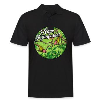 Rainforest tropics environmental protection birds jungle - Men's Polo Shirt - black - Front - Kai (181cm)