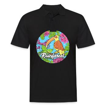 Rainforest tropics environmental protection pelican jungle - Men's Polo Shirt - black - Front - Kai (181cm)