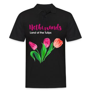 Pays-Bas Holland Tulipes - Polo Homme - noir - Devant - Kai (181cm)