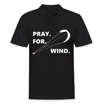 Pray For Wind Kitesurfing Kiteboarding - Men's Polo Shirt - black - Front - Kai (181cm)
