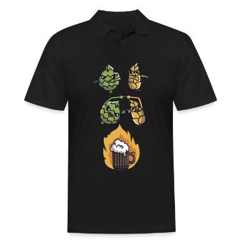Houblon et fusion de blé à la bière - Polo Homme - noir - Devant - Kai (181cm)