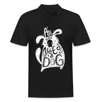 Hunde Geschenk Mops Dackel Sprüche Trainer Dogge - Männer Poloshirt - Schwarz - Vorne - Kai (181cm)