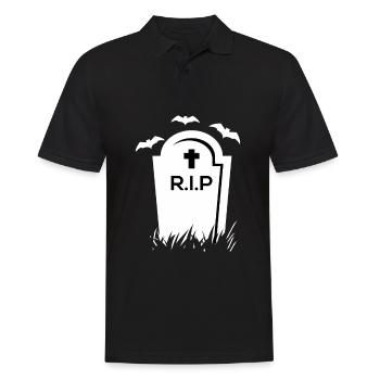 HALLOWEEN Friedhof Grab R.I.P - Männer Poloshirt - Schwarz - Vorne - Kai (181cm)