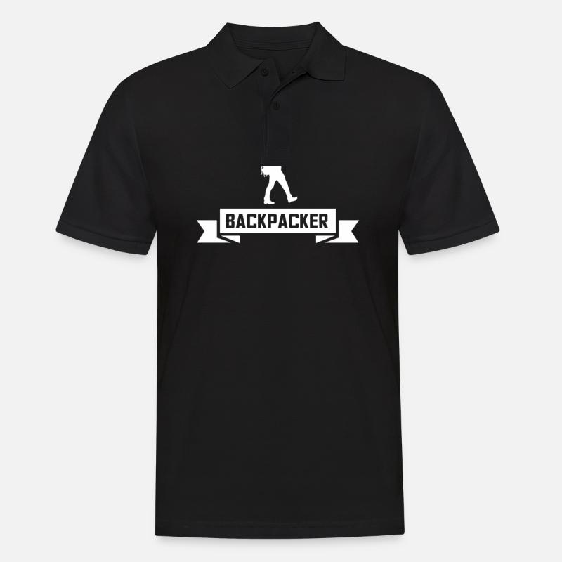 Vintage Backpacker Design - Männer Poloshirt - Schwarz
