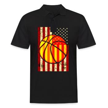 Basketball Basketballer Basketballmannschaft USA - Männer Poloshirt - Schwarz - Vorne - Kai (181cm)