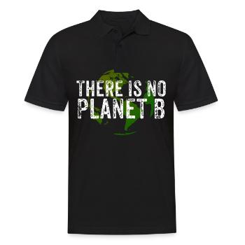 There Is No Planet B - Globus - Männer Poloshirt - Schwarz - Vorne - Kai (181cm)