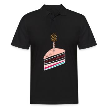ANNIVERSAIRE DU GÂTEAU D'ANNIVERSAIRE - Polo Homme - noir - Devant - Kai (181cm)