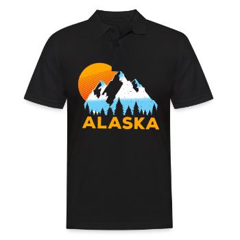 Alaska Ice Mountains Snow Retro - Men's Polo Shirt - black - Front - Kai (181cm)
