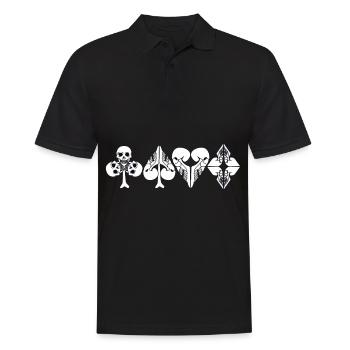 Croix spade cœur vérifier comme un crâne - Polo Homme - noir - Devant - Kai (181cm)