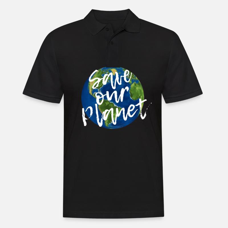 Save Our Planet - Männer Poloshirt - Schwarz
