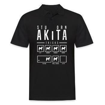 Akita Stubborn Akita Tricks Gift - Men's Polo Shirt - black - Front - Kai (181cm)