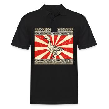 Gans - Männer Poloshirt - Schwarz - Vorne - Kai (181cm)